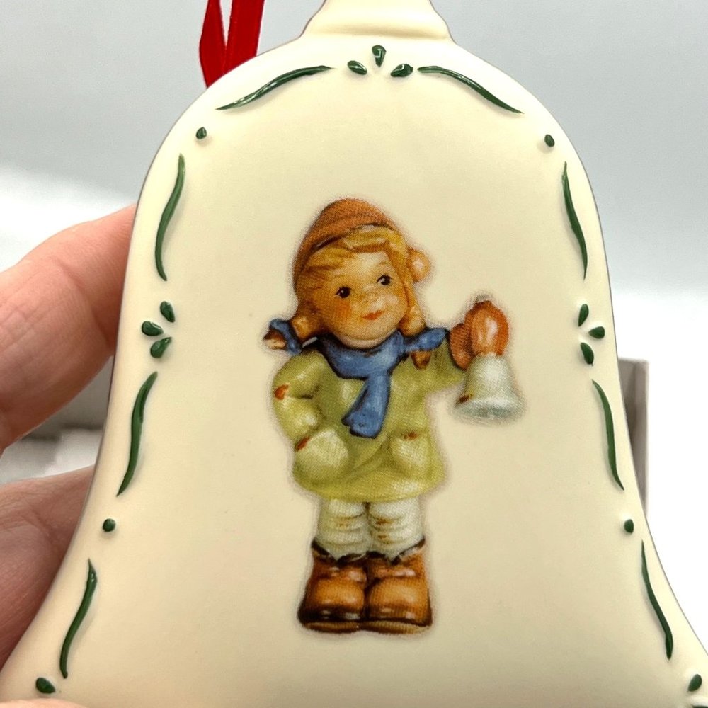 M.J. Hummel 2008 Christmas Bell Ornament Child with Bell Danbury Mint